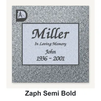 Zaph - Semi Bold carved in granite