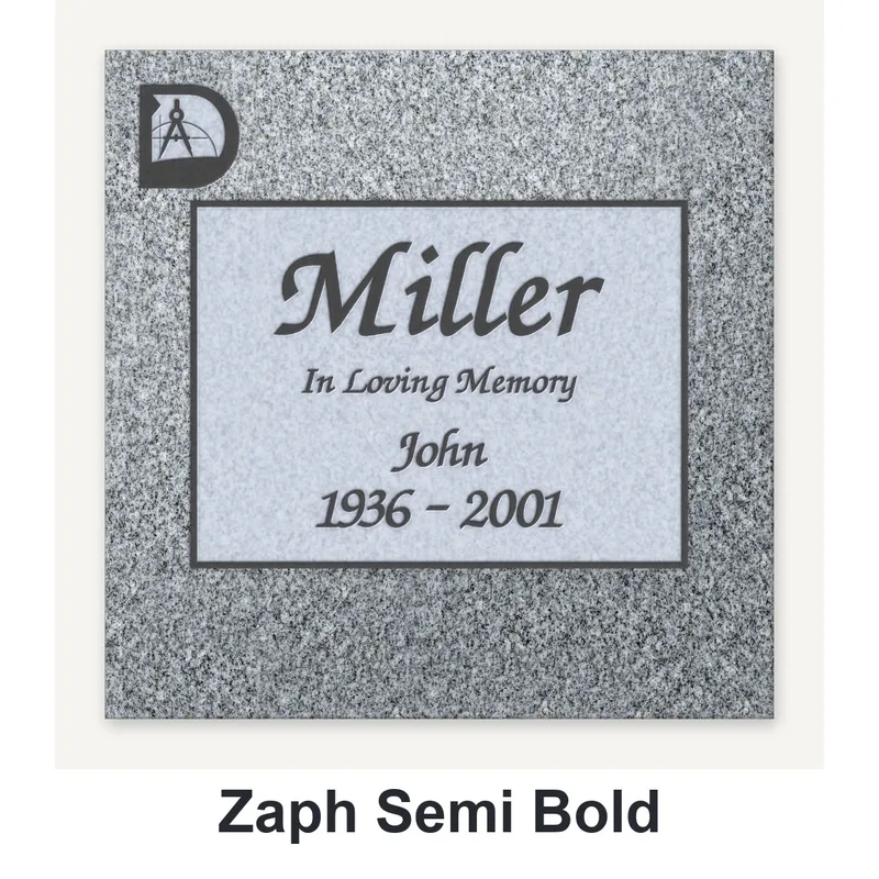 Zaph - Semi Bold carved in granite