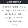 Zaph Roman character chart