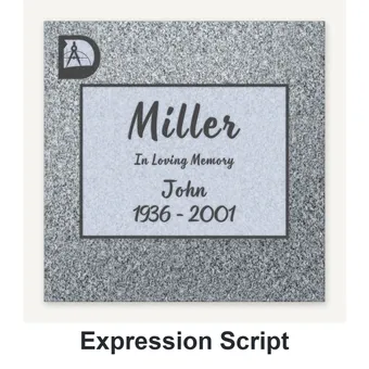 Expression Script carved in granite