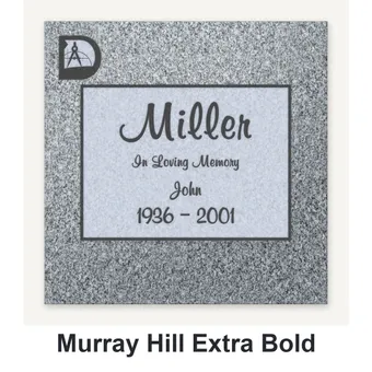 Murray Hill Extra Bold carved in granite