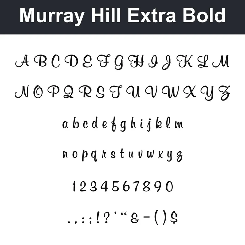 Murray Hill Extra Bold character chart