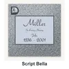 Script Bella carved in granite