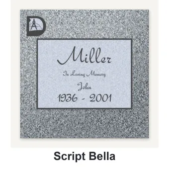 Script Bella carved in granite
