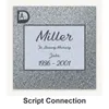 Script Connection carved in granite