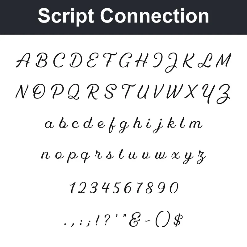Script Connection character chart