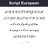 Script-European character chart