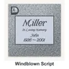 Windblown Script carved in granite