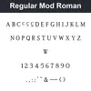 Regular Mod Roman character chart