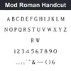 Mod Roman Handcut character chart