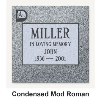 Condensed Mod Roman carved in granite