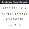 Condensed Roman Handcut character chart