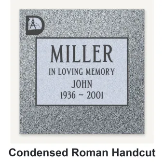 Condensed Roman Handcut carved in granite