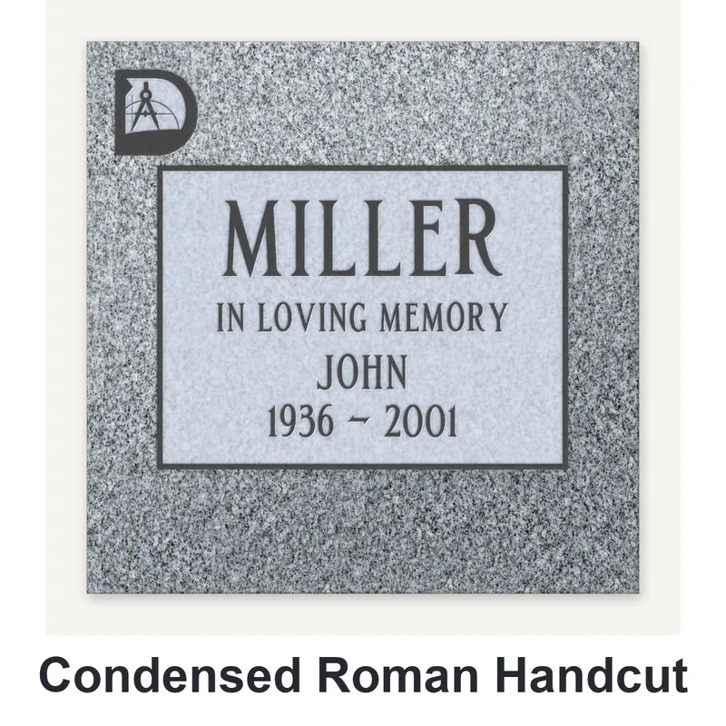 Condensed Roman Handcut carved in granite