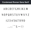 Condensed Roman Sans Serif character chart