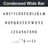 Condensed Wide Bar character chart