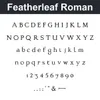Featherleaf Roman character chart