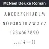 McNeel Deluxe Roman character chart