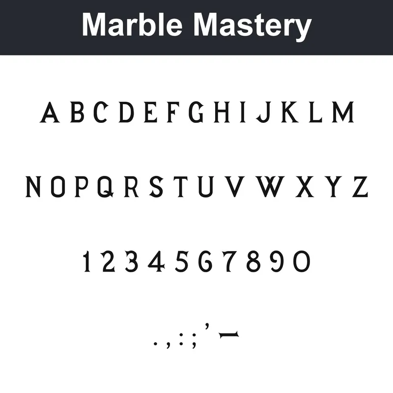 Marble Mastery character chart