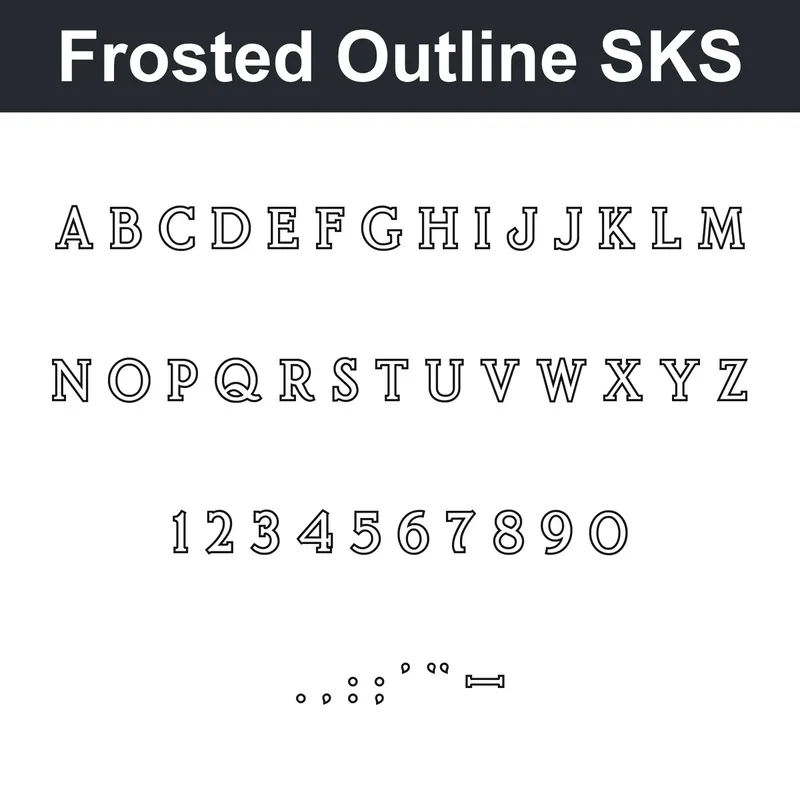 Frosted Outline SKS character chart