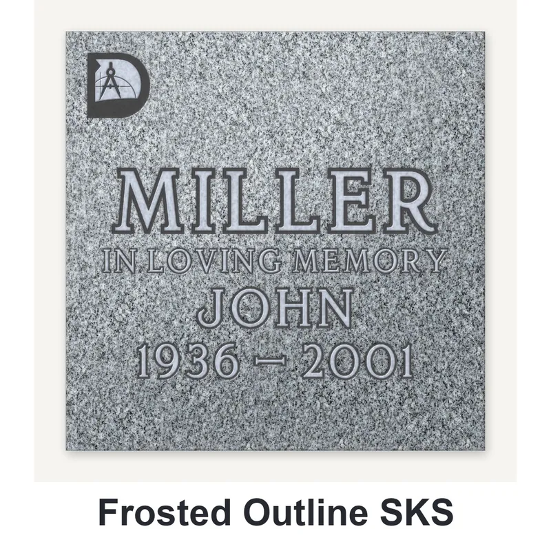 Frosted Outline SKS carved in granite