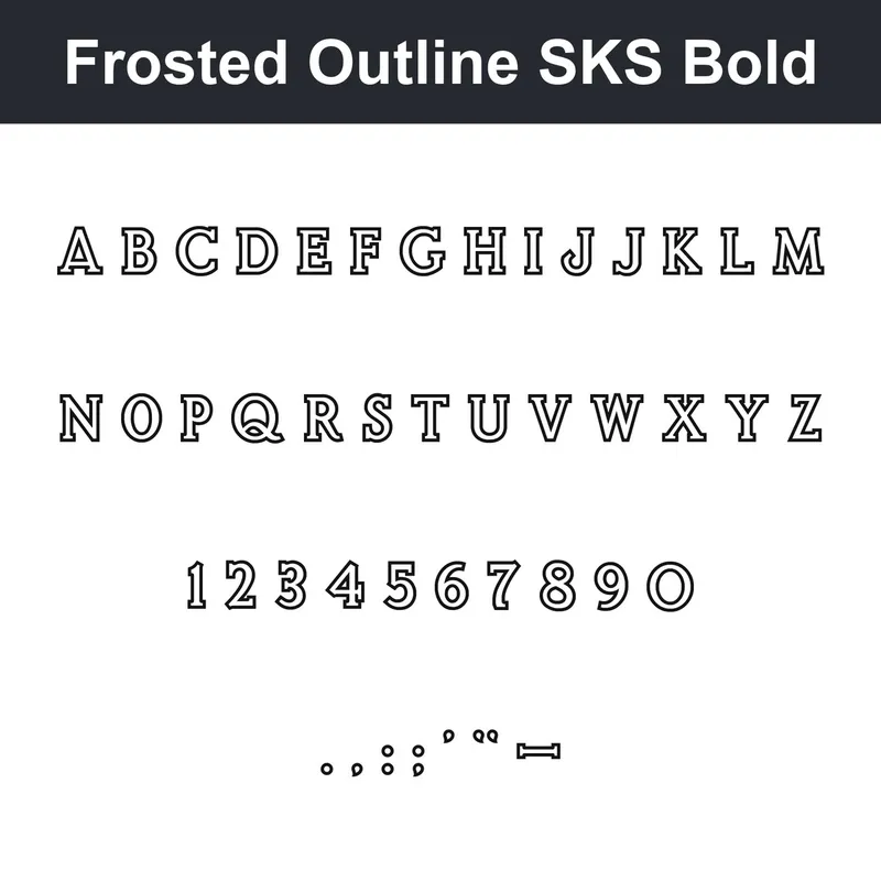 Frosted Outline Sks Bold character chart