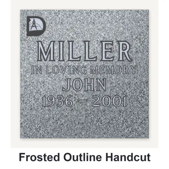 Frosted Outline Handcut carved in granite