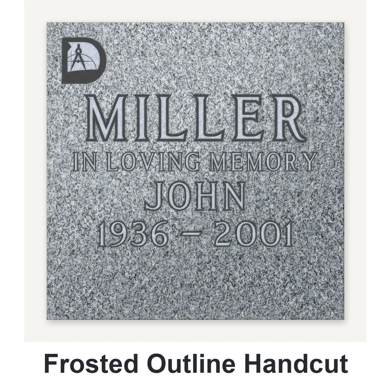 Frosted Outline Handcut carved in granite