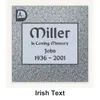 Irish Text carved in granite