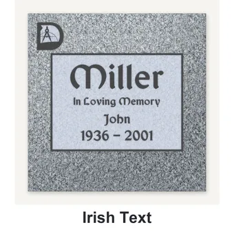 Irish Text carved in granite