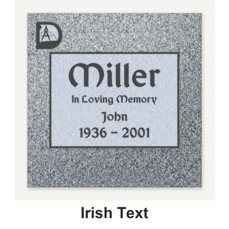 Irish Text carved in granite