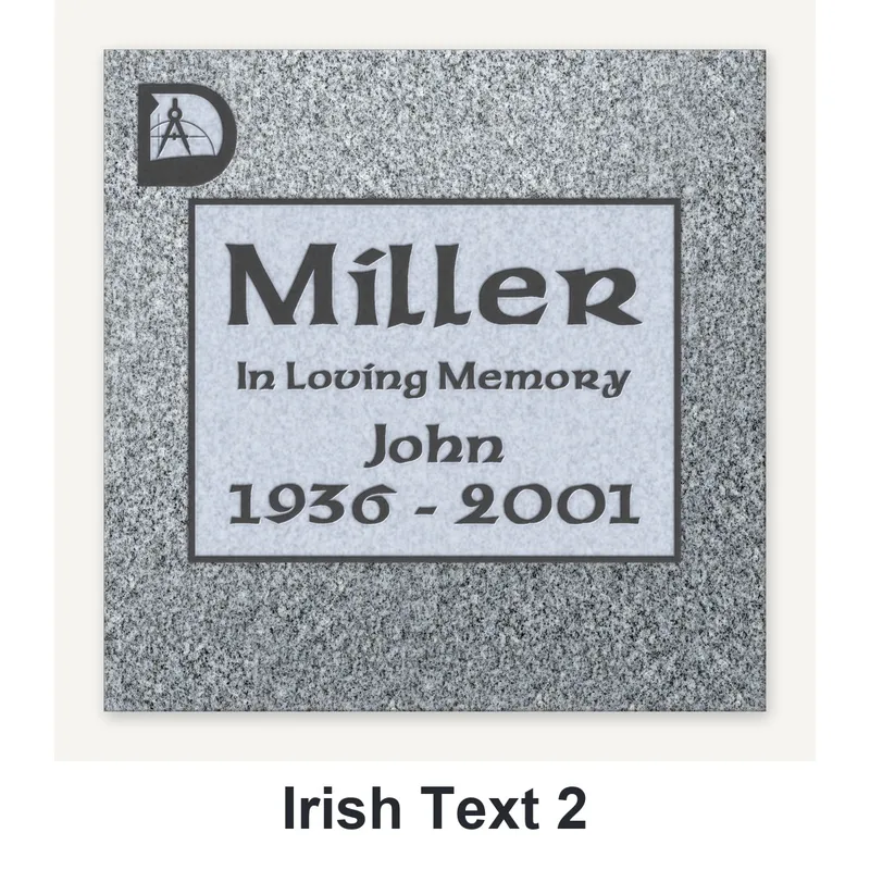 Irish Text 2 carved in granite