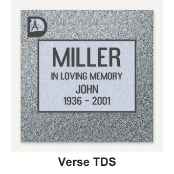 Verse TDS carved in granite