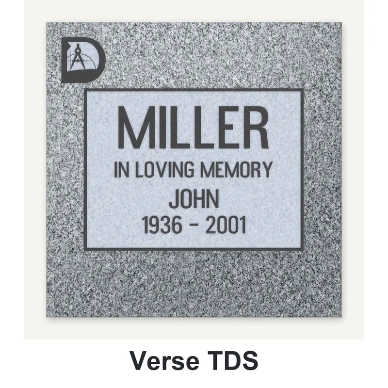 Verse TDS carved in granite
