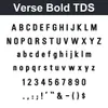 Verse Bold TDS character chart