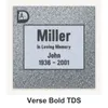 Verse Bold TDS carved in granite