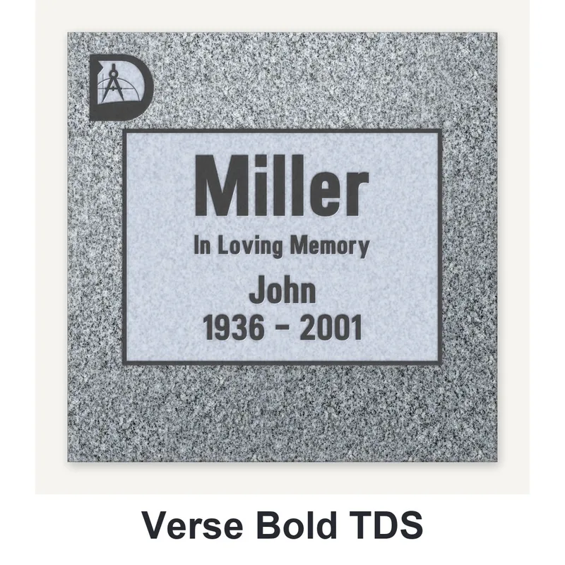 Verse Bold TDS carved in granite