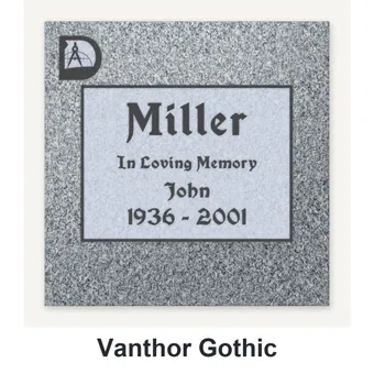 Vanthor Gothic carved in granite