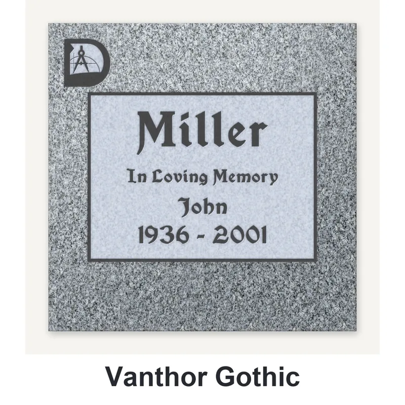 Vanthor Gothic carved in granite