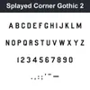 Splayed Corner Gothic 2 character chart