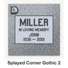 Splayed Corner Gothic 2 carved in granite