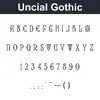 Uncial Gothic character chart