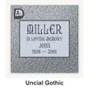 Uncial Gothic carved in granite