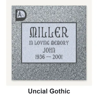 Uncial Gothic carved in granite