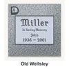 Old Wellsley carved in granite