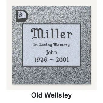 Old Wellsley carved in granite