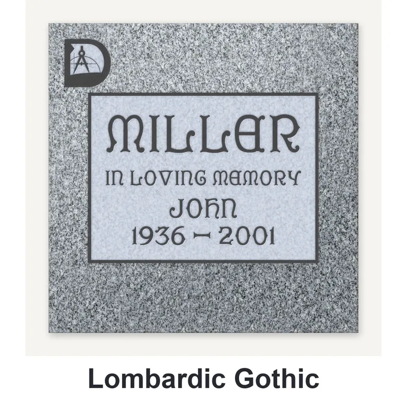 Lombardic Gothic carved in granite