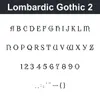 Lombardic Gothic 2 character chart