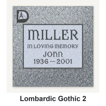 Lombardic Gothic 2 carved in granite