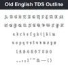 Old English TDS Outline character chart
